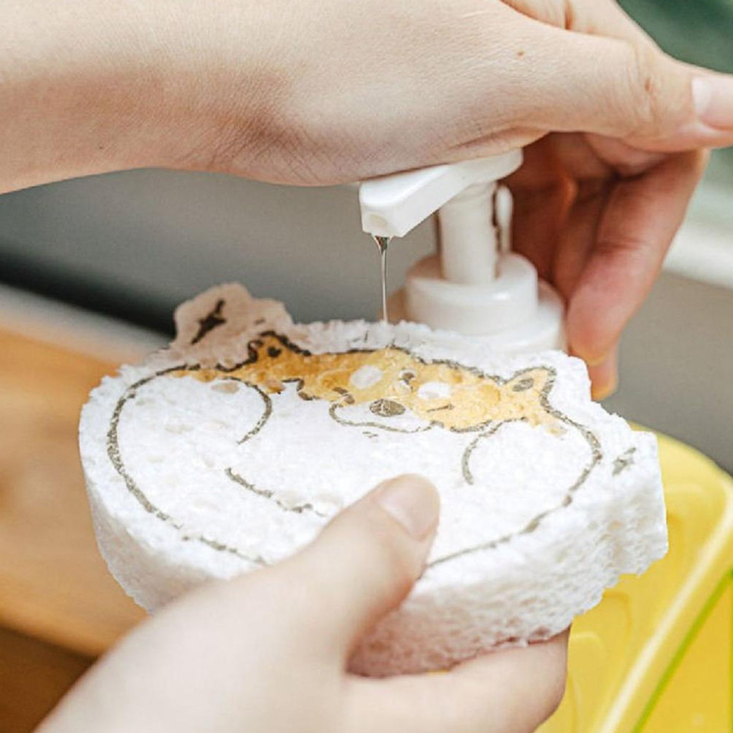 6428A Compressed Wood Pulp Sponge. Creative Cartoon Design Scouring Pad Dishwashing Absorbing Pad. Kitchen Cleaning Tool. DeoDap 6428A Compressed Wood Pulp Sponge. Creative Cartoon Design Scouring Pad Dishwashing Absorbing Pad. Kitchen Cleaning Tool. DeoDap